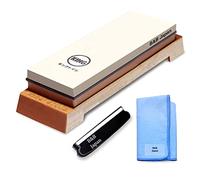 King Whetstone Starter Set Include 1000/6000 Grit Combination Whetstone Made in Japan, Knife Angle Holder, B&B Japan Original Wiping Cloth and Stable Plastic Base