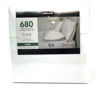 King White 680 Thread Count Kirkland Sheet Set 6 Piece Deep Pockets