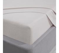 (King, White) Brushed Cotton Bed Linen Luxury Fitted Bedsheet Non Iron
