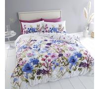 Catherine Lansfield Countryside Floral Duvet Cover King Quilt Bedding Set Blue