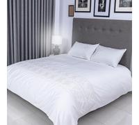 (King, White) FlaxLinen Organic Triangle Design Duvet Cover sets