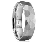 King Will 6 mm/8 mm Tungsten Carbide Wedding Ring for Men & Women - Forged Ring in Black/Silver/Gold/Brown with Matte Brush Look, Comfort Fit, 62.2 (19.8), Tungsten Carbide, No Gemstone