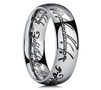 King Will 7mm One Ring for Men Magic Power Rings Silver Titanium Rings Black Plated Wedding Band for Men Women Comfort Fit High Polished U(10.5)