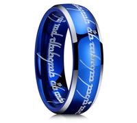 King Will 7mm Tungsten Carbide Ring for Men Blue Magic of The Rings Ring Wedding Band for Men Women Comfort Fit High Polished 11