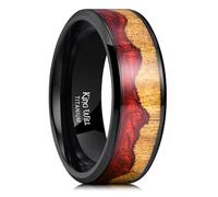 King Will 8mm Silver/Gold Tungsten Carbide Rings Mountain Design Mens Wedding Band Anniversary Couple Ring Comfort Fit, 59.4 (18.9), Metal, No Gemstone