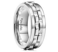King Will 8mm Silver Spinner Ring Stainless Steel Fidget Ring Anxiety Ring for Men