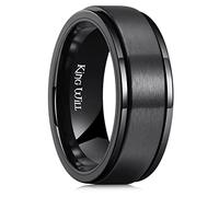 King Will 8mm Spinner Ring for Men & Women - Stainless Steel Fidget Anxiety Ring with High Polish & Brushed Finish | Black, Silver, Gold Unisex Jewelry Gift
