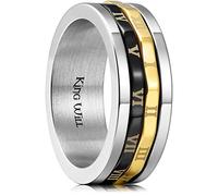 King Will 8mm Spinner Stainless Steel Ring Rotatable Roman Numerals Fidget Ring Anxiety Ring for Men V 1/2 (11)