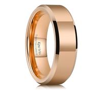 King Will 8mm Tungsten Carbide Wedding Band Ring for Men and Women - Black/Silver/Gold Matte Brushed Center Polished Finish Comfort Fit Couple Promise Ring, 54.3 (17.3), Non-precious metal, No