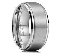 King Will Basic 10mm Tungsten Carbide Wedding Ring Matte Finished Wedding Band for Men Women(8)