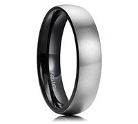 King Will BASIC 5mm Titanium Ring Brushed Black Plated Comfort Fit Wedding Band For Men Women 10.5