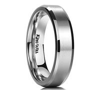 King Will Basic 5mm Titanium Ring Matte Finished Wedding Band Comfort Fit Beveled Edge 9