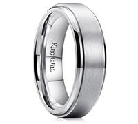 King Will Basic 7mm Mens Titanium Wedding Ring Brushed Finished Wedding Band Comfort Fit Stepped Edge8