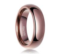 King Will Basic Men's High Polished Tungsten Carbide Ring, Comfort Fit Domed Wedding Band