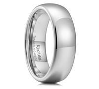 King Will Basic Men's High Polished Tungsten Carbide Ring, Comfort Fit Domed Wedding Band,Silver 7mm,Z+1(13)