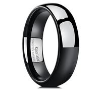 King Will Basic Men's Tungsten Carbide Ring in Silver/Black/Gunmetal - 2 mm/4 mm/6 mm/8 mm Domed, Highly Polished, Comfortable, 69.7 (22.2), Tungsten Carbide, No Gemstone