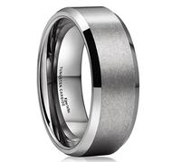 King Will BASIC Unisex 8mm Tungsten Carbide Matte Polished Finish Wedding Engagement Band Ring 11.5