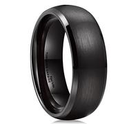 King Will Black Domed Tungsten Ring 8mm Brushed Matte Finished Wedding Band Size 12.5