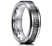 King Will Classic Tungsten Carbide Ring Inlay Celtic Knot 6mm Wedding Band for Men Engagement Ring Comfort Fit 13