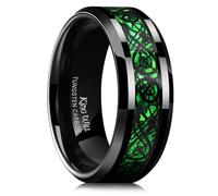 King Will Dragon 8mm Green & Black Celtic Dragon Tungsten Carbide Mens Wedding Band Ring Comfort Fit 9.5
