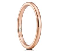 King Will Glory 2mm Rose Gold Thin Tungsten Ring Wedding Band High Polished for Men Women N 1/2 (7)