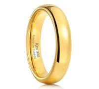 King Will GLORY 4mm 24k Gold Plated High Polished Comfort Fit Domed Tungsten Ring Wedding Band X (12)