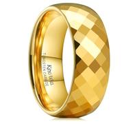 King Will Glory 6mm Tungsten Carbide Ring, 14K Gold Matted & Brushed, Comfortable Fit, 54.3 (17.3), Tungsten Carbide, No Gemstone