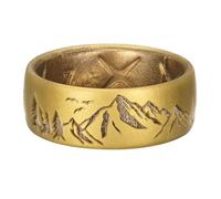 King Will Men's 8mm Silicone Ring, Dual Color Mountain Peak Design with Inner X Groove, Comfort Fit Rubber Wedding Band, Gold Copper, P 1/2 (8)