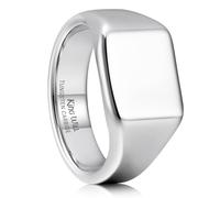 King Will Men's Gunmetal Tungsten Signet Rings Thumb Pinky Biker Band Ring For Men High Polished Plain Wedding Statement Ring Comfort Fit Size R 1/2 (9)