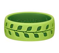 King Will Men's Silicone Ring, 8mm Nature Branch Wedding Band X 1/2(12) | Dual-Layer Green & Gray Design, Airflow Groove Interior, Flexible 2.3mm Comfort Fit