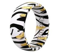 King Will Mens Silicone Rings Rubber Wedding Bands Wild Animal Printed Design Vintage Male Ring for Gym Sports 7mm Wide 2mm Thick Breathable Flexible, Zebra Print T 1/2 (10)