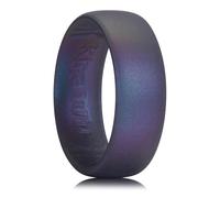 King Will Men's Silicone Wedding Band - 1.8mm Ultra Thin Ring with Starry Night Purple Shimmer Comfort Grip Inner Design Hypoallergenic Rubber Ring for Gym, Work, Travel Size Z+1 (13)