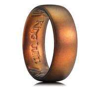 King Will Men's Silicone Wedding Band - 1.8mm Ultra Thin Ring with Sunset Orange Metallic Shimmer | Comfort Grip Inner Design | Hypoallergenic Rubber Ring for Gym, Work, Travel Size P 1/2 (8)