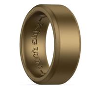 King Will Men's Silicone Wedding Bands, 8mm Wide 2.2mm Thick Comfort Fit with Unique Inner Groove Design, Rubber Engagement Rings for Daily Wear and Activities - Metallic Copper T 1/2 (10)