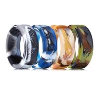 King Will Mens Silicone Wedding Rings, 4 Pcs Rubber Wedding Bands with Unique Mountain Peak Design, 8mm Wide 2.2mm Thick, Comfort Fit Size N 1/2 (7)