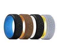 King Will Men's Silicone Wedding Rings, 8 mm Comfort Fit with Unique Inner Groove Design, Rubber Engagement Rings for Daily Wear and Activities, 7, Silicone, No Gemstone