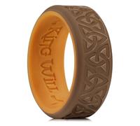 King Will Men's Silicone Wedding Rings, 8 mm Comfort Fit with Unique Inner Groove Design, Rubber Engagement Rings for Daily Wear and Activities, 10, Silicone, No Gemstone