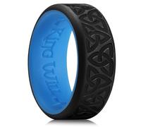King Will Men's Silicone Wedding Rings, 8 mm Comfort Fit with Unique Inner Groove Design, Rubber Engagement Rings for Daily Wear and Activities, 11, Silicone, No Gemstone