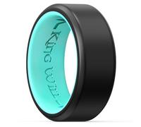 King Will Men's Silicone Wedding Rings, 8 mm Comfort Fit with Unique Inner Groove Design, Rubber Engagement Rings for Daily Wear and Activities, 67.2 (21.4), Silicone, No Gemstone