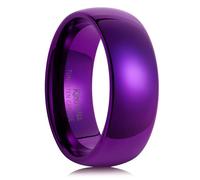 King Will Men's Wedding Ring Purple Plated Tungsten Wedding Ring for Men High Polished Mirror-like Surface 8mm Width Comfort Fit U 1/2 (10.5)
