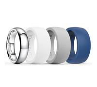 King Will Silicone Rings for Men 6mm Domed Tungsten Wedding Engagement Band Set - Rubber Wedding Bands, Workout Rings for Men with Arc Shaped Design - Available in White Gray Blue 10