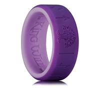 King Will Silicone Wedding Rings for Men and Women, Thin Heart Pattern Inner, Black/Blue/Mint Blue/Grey Rubber Engagement Ring, 8mm Wide 2.2mm Thick