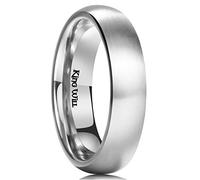 King Will Silver Domed BASIC 5MM Titanium Ring Wedding Ring For Men Women Couple Ring Brushed/Matte Comfort Fit 12