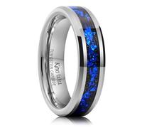 King Will Tungsten Carbide Wedding Band for Men - 8mm Black High Polished Wedding Band with Blue Green Sand Inlay for Everyday Wear Comfort Fit Men Size N to Z, 59.4 (18.9), Tungsten Carbide, No