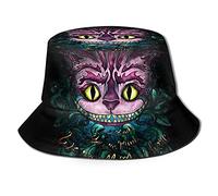 KINGAM Breathable Bucket Hat Fisherman Hat for Alice in Wonderland Cheshire Cat 3D Unisex Sun Outdoor Wide Brim Hats Unisex Summer Fishing Cap Visor Sport Cap