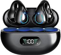 Kinganda Headphones, 2023 Bluetooth 5.3 Clip In Ear 10mm Drivers Wireless Ear Buds 36H Deep Bass Stereo Earphones Built in ENC Mic, LED Display, USB-C, IPX7 Waterproof