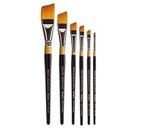 KINGART B-019 6 PC. Original Gold Angular Shader Brush Art Set, Assorted 6 Piece