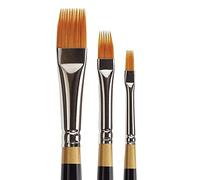 KINGART B-031 3 PC. Original Gold Flat RAKE Brush Art Set, Assorted 3 Piece