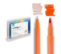 KINGART STUDIO Dual Tip Brush Pen Art Markers with Fineliner, Unqiue Colors, Set of 36