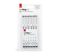 KINGART Inkline Micro-Line Black Ink Pens, 6 Pack, Waterproof Archive Ink, for Artist Illustration, Calligraphy, Sketching, Anime, Technical Drawing, Manga